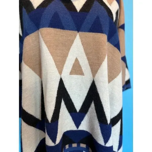 Mint! Peruvian Connection Sweater Poncho Cowl Neck Baby Alpaca Wool O/S - Picture 2 of 8